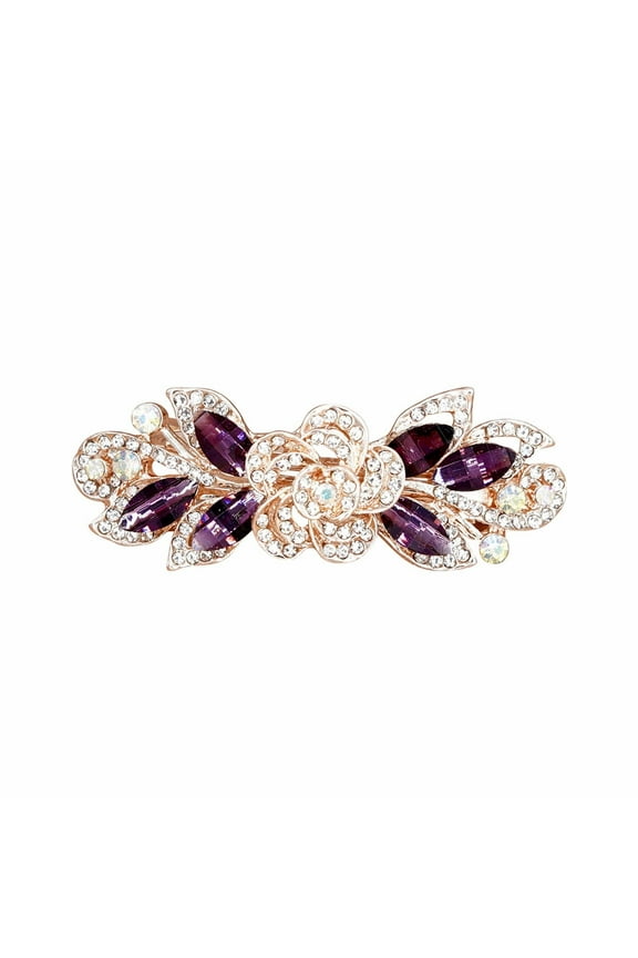 Womens Barrettes for Fine Thin Hair Hair Clip Barrette Flower Rhinestone Hair Barrette Bling Wedding Barrette Hairpins Shine Bridal Decorative Headpieces Hairclip Jewelry For Women And