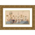 thumbnail image 1 of Sir Charles D'Oyly 18x12 Gold Ornate Wood Frame and Double Matted Museum Art Print Titled - The Winter Room in the Artist's House at Patna (1824), 1 of 4