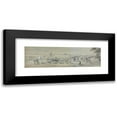 thumbnail image 1 of Sir Charles D'Oyly 24x10 Black Modern Framed Museum Art Print Titled - General View of Calcutta, from the Entrance to the Water Gate of Fort William, 1 of 1