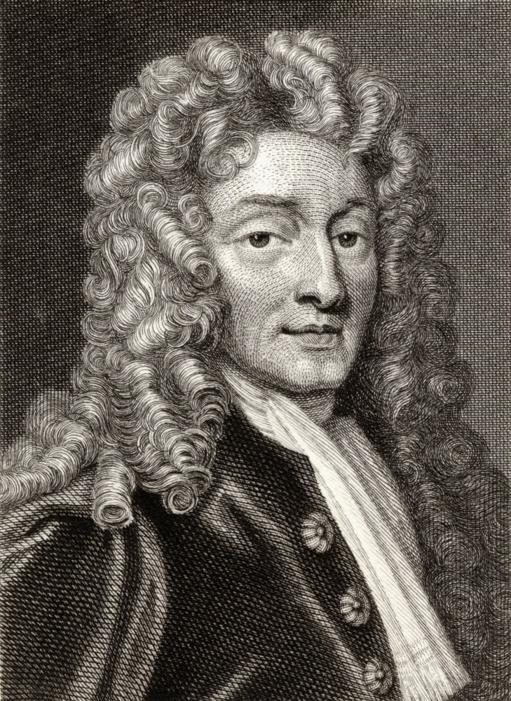 Sir Christopher Wren 1632-1723 English Architect Scientist And Mathematician19Th Century Print Engraved By Charles Pye From The Painting By SirGKneller Canvas Art - Ken Welsh Design Pics (26 x 34)