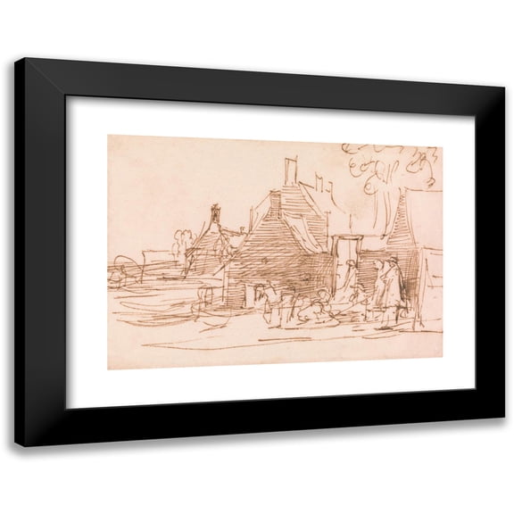 Sir David Wilkie 14x11 Black Modern Framed Museum Art Print Titled - The Manse, Cults, Fife; the Artist's Old Home