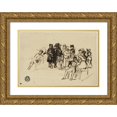 thumbnail image 1 of Sir David Wilkie 24x18 Gold Ornate Framed and Double Matted Museum Art Print Titled - Study for Right Group (C. 1820), 1 of 4