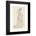 thumbnail image 1 of Sir Edward Coley Burne-Jones 11x18 Black Modern Framed Museum Art Print Titled - St George Series - Study of Female Attendant for ‘The Princess Led to the Dragon’ II, 1 of 5