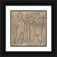 thumbnail image 1 of Sir Edward Coley Burne-Jones 12x12 Black Ornate Wood Framed Double Matted Museum Art Print Titled: Preparatory Design for a Stained Glass Window, Virgil and Horace, 1 of 5