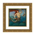 thumbnail image 1 of Sir Edward Coley Burne-Jones 12x12 Gold Ornate Wood Frame and Double Matted Museum Art Print Titled - A Sea-Nymph (1881), 1 of 4