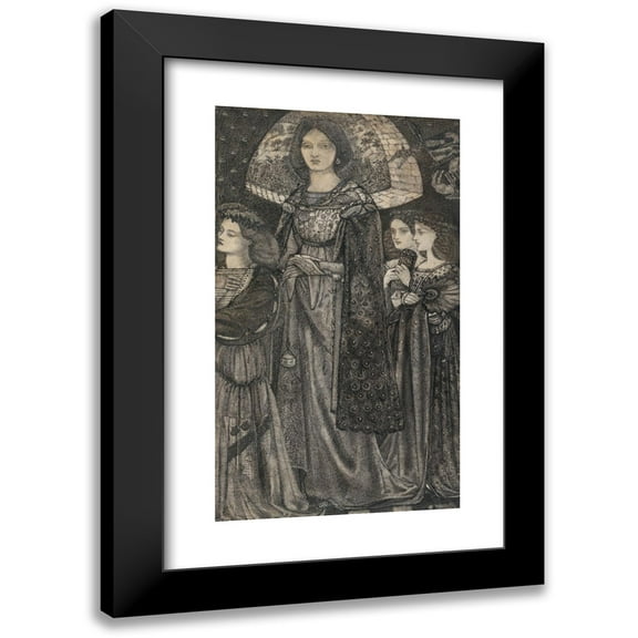 Sir Edward Coley Burne-Jones 12x18 Black Modern Framed Museum Art Print Titled - Alice, the Beautiful Pilgrim (1858-59)