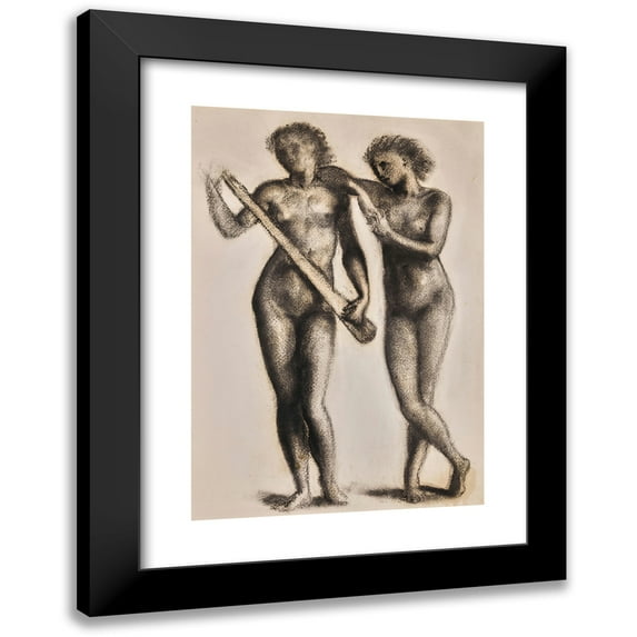 Sir Edward Coley Burne-Jones 14x18 Black Modern Framed Museum Art Print Titled - Two Musicians