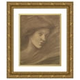 thumbnail image 1 of Sir Edward Coley Burne-Jones 15x17 Gold Ornate Wood Frame and Double Matted Museum Art Print Titled - The Song of Solomon - Study of a Zephyr for ‘Sponsa De Libano-, 1 of 4