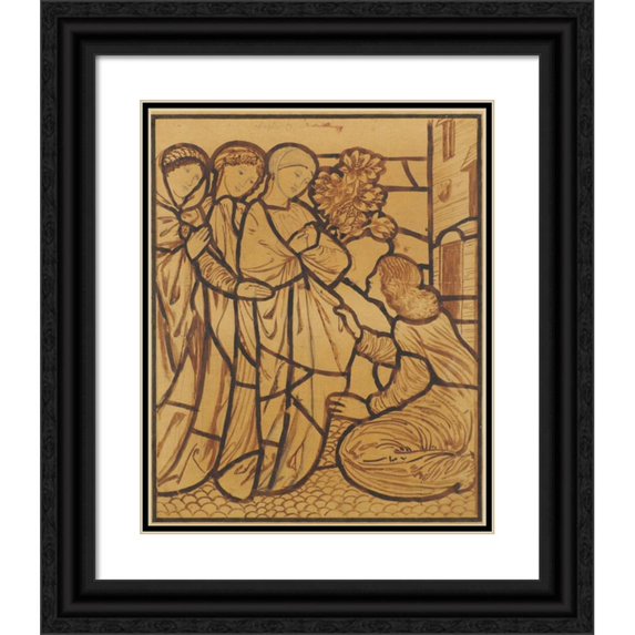 Sir Edward Coley Burne-Jones 15x18 Black Ornate Wood Framed Double Matted Museum Art Print Titled - The Song of Solomon - ‘Whither is Thy Beloved Gone, O Thou Fairest Among Women’