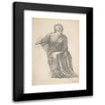 thumbnail image 1 of Sir Edward Coley Burne-Jones 17x24 Black Modern Framed Museum Art Print Titled - Seated Woman (1864), 1 of 5