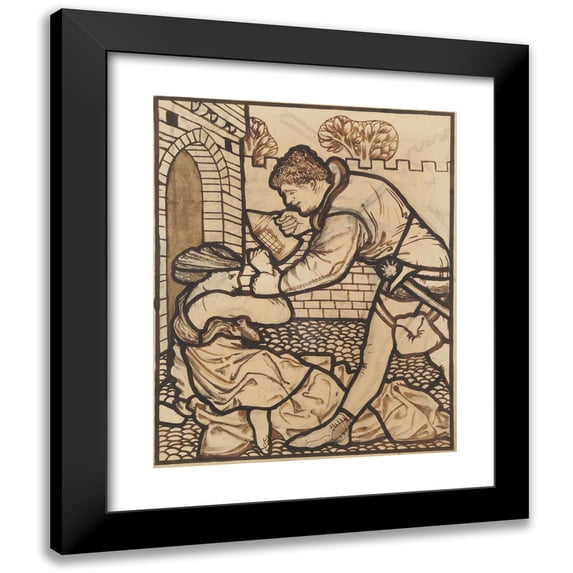 Sir Edward Coley Burne-Jones 20x24 Black Modern Framed Museum Art Print Titled - The Song of Solomon - ‘The Watchman that Went About the City’