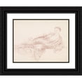 thumbnail image 1 of Sir Edward Coley Burne-Jones 24x19 Black Ornate Framed Double Matted Museum Art Print Titled: Female - Drapery Study of a Reclining Figure, 1 of 5