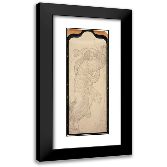 Sir Edward Coley Burne-Jones 9x18 Black Modern Framed Museum Art Print Titled - Study of Christ for ‘The Ascension’ (1874)