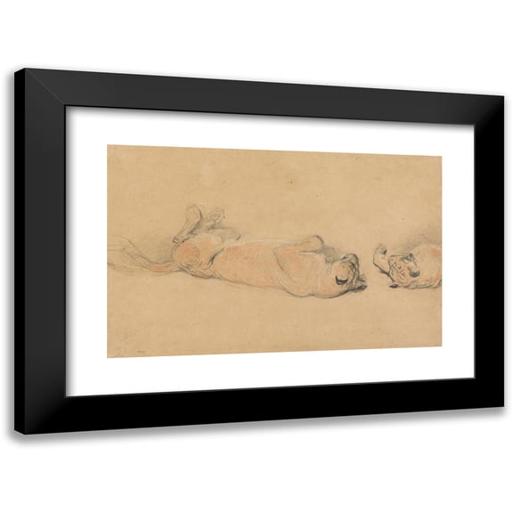 Sir Edwin Henry Landseer 14x11 Black Modern Framed Museum Art Print Titled - Lions at Play