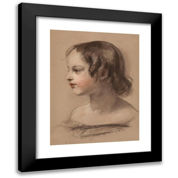 Sir Edwin Henry Landseer 19x24 Black Modern Framed Museum Art Print Titled - Portrait of a Young Girl (1840-1845)