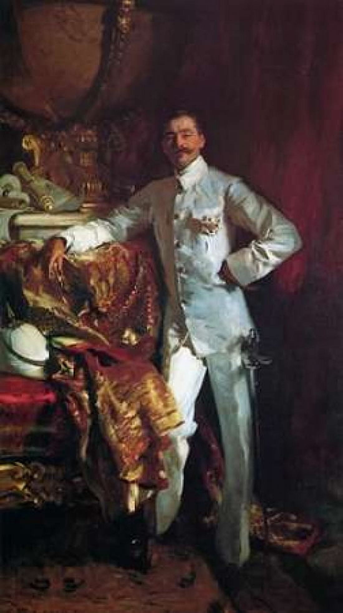 Sir Frank Swettenham Canvas Art - John Singer Sargent (12 x 18)