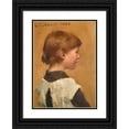 thumbnail image 1 of Sir George Clausen 14x18 Black Ornate Wood Framed Double Matted Museum Art Print Titled - A Girl's Head (1886), 1 of 5