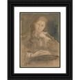 thumbnail image 1 of Sir George Hayter 11x14 Black Ornate Wood Framed Double Matted Museum Art Print Titled: Portrait Study of Martha, Lady Hayter (1863), 1 of 5