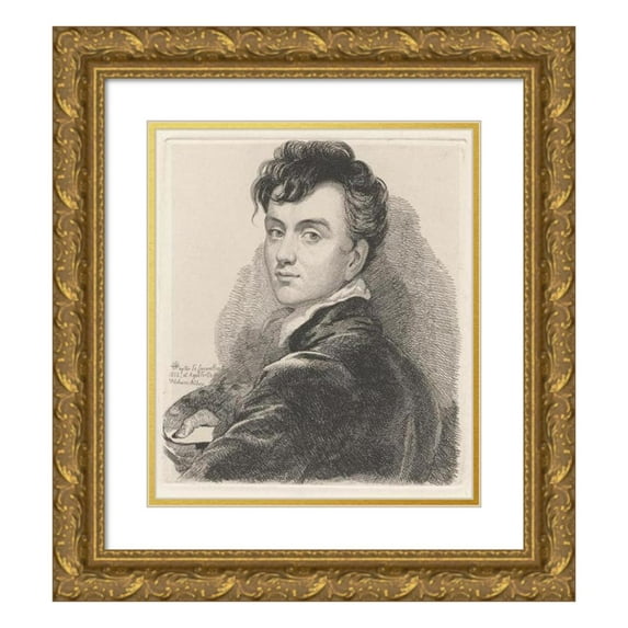 Sir George Hayter 12x14 Gold Ornate Wood Frame and Double Matted Museum Art Print Titled - Sir George Hayter (1822)