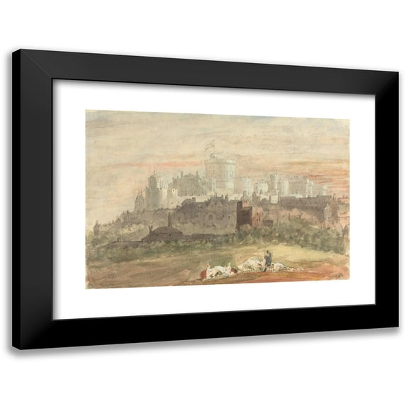 Sir George Hayter 18x13 Black Modern Framed Museum Art Print Titled - A Capriccio of Windsor Castle (1827)
