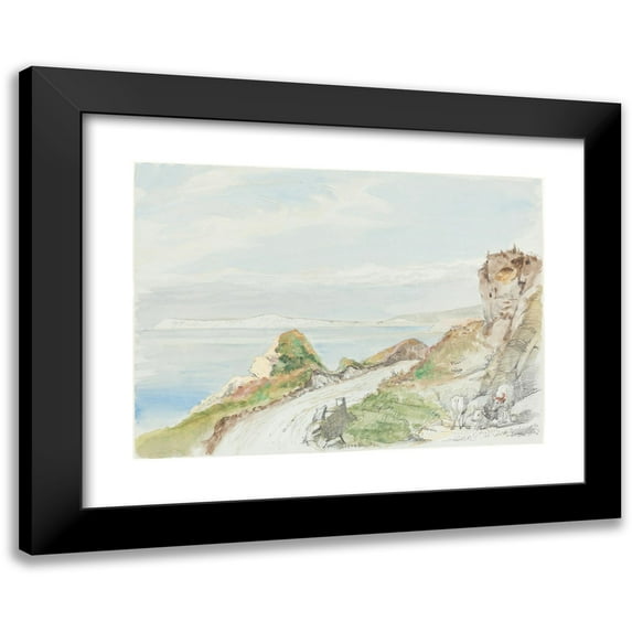 Sir George Hayter 18x14 Black Modern Framed Museum Art Print Titled - Freshwater Bay, Isle of Wight (1839)