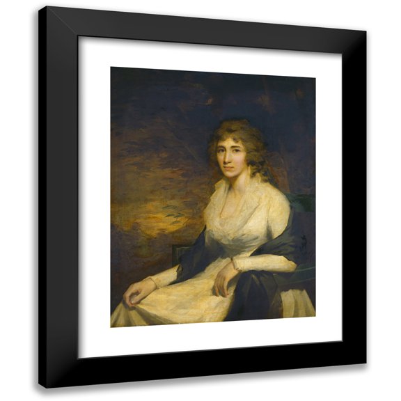 Sir Henry Raeburn 12x14 Black Modern Framed Museum Art Print Titled - Mrs. George Hill (C. 1790-1800)
