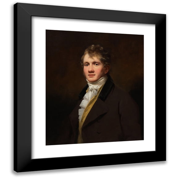 Sir Henry Raeburn 12x14 Black Modern Framed Museum Art Print Titled - Portrait of Hugh Hope (C. 1810)