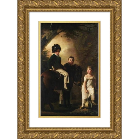 Sir Henry Raeburn 13x18 Gold Ornate Wood Frame and Double Matted Museum Art Print Titled - The Drummond Children (ca. 1808-9)