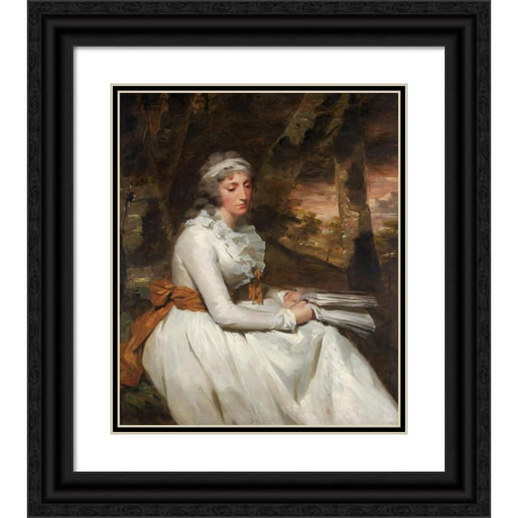 Sir Henry Raeburn 15x17 Black Ornate Wood Framed Double Matted Museum Art Print Titled - Mrs. Richard Alexander Oswald (Louisa Johnston) (ca. 1794)