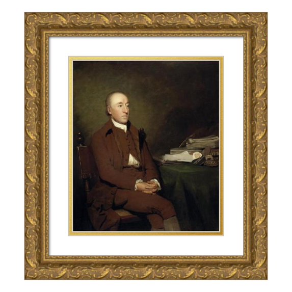 Sir Henry Raeburn 15x17 Gold Ornate Wood Frame and Double Matted Museum Art Print Titled - James Hutton, 1726 - 1797. Geologist