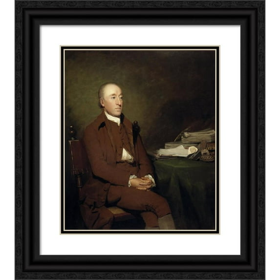 Sir Henry Raeburn 20x23 Black Ornate Framed Double Matted Museum Art Print Titled: James Hutton, 1726 - 1797. Geologist