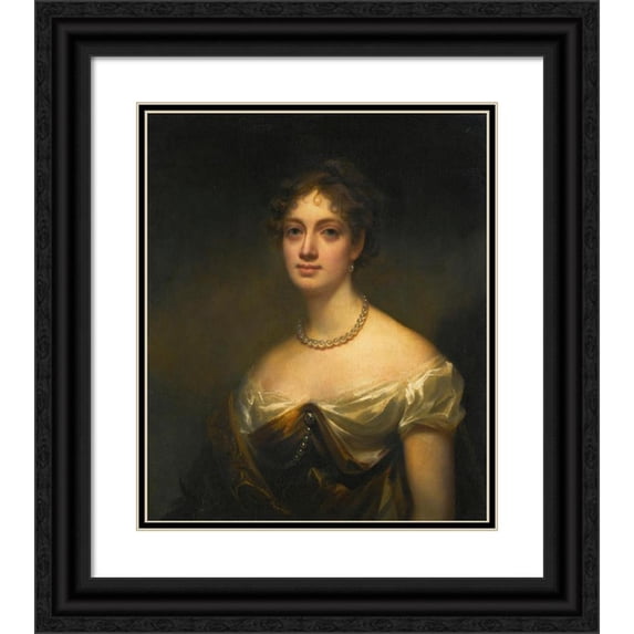 Sir Henry Raeburn 20x23 Black Ornate Framed Double Matted Museum Art Print Titled: Portrait of Anne Blair Maconochie Welwood of Garvock, Lady Meadowbank (1784-1866)