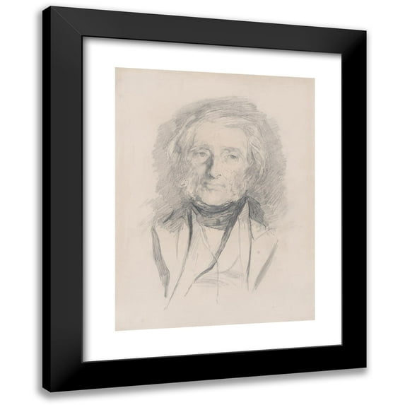 Sir Hubert von Herkomer 14x18 Black Modern Framed Museum Art Print Titled - Portrait of John Ruskin (1879-81)