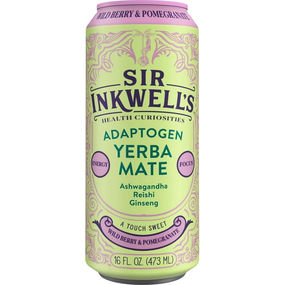 Sir Inkwell's Wild Berry Pomegranate Yerba Mate 16 fl oz (Pack Of 12)