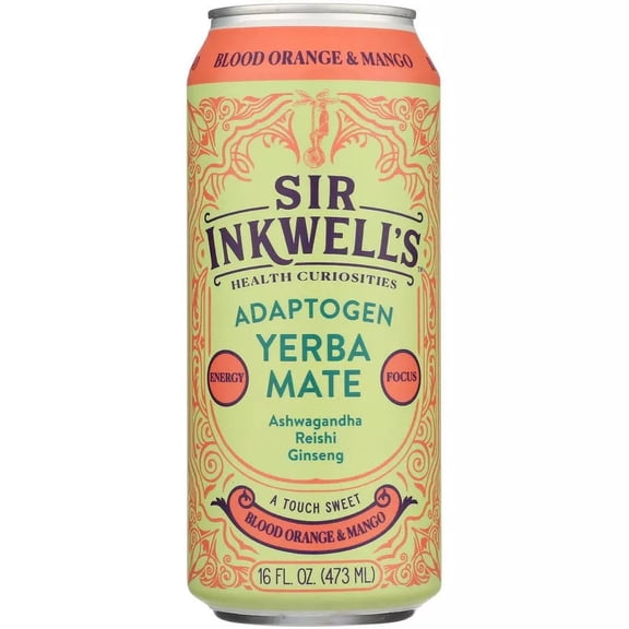 Sir Inkwells - Yerba Mate Bold Orange Mango, 16 Fo (Pack of 12)