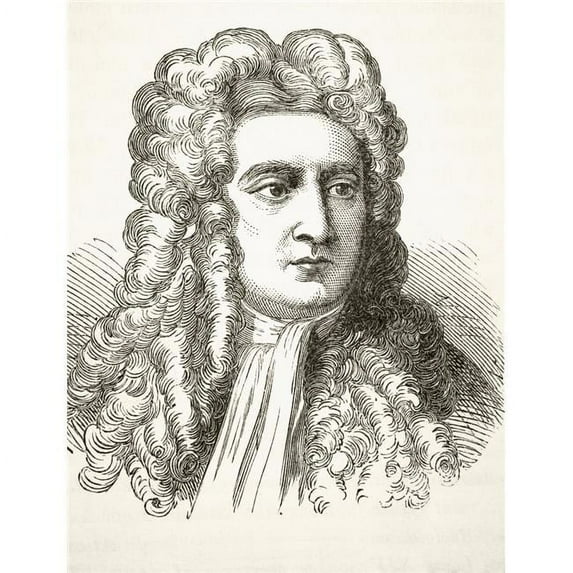 Sir Isaac Newton 1642 To 1727, English Physicist & Mathematical Scientist From The National & Domestic History of England by William Aubrey Published London Circa 1890 Poster Print, 12 x 16