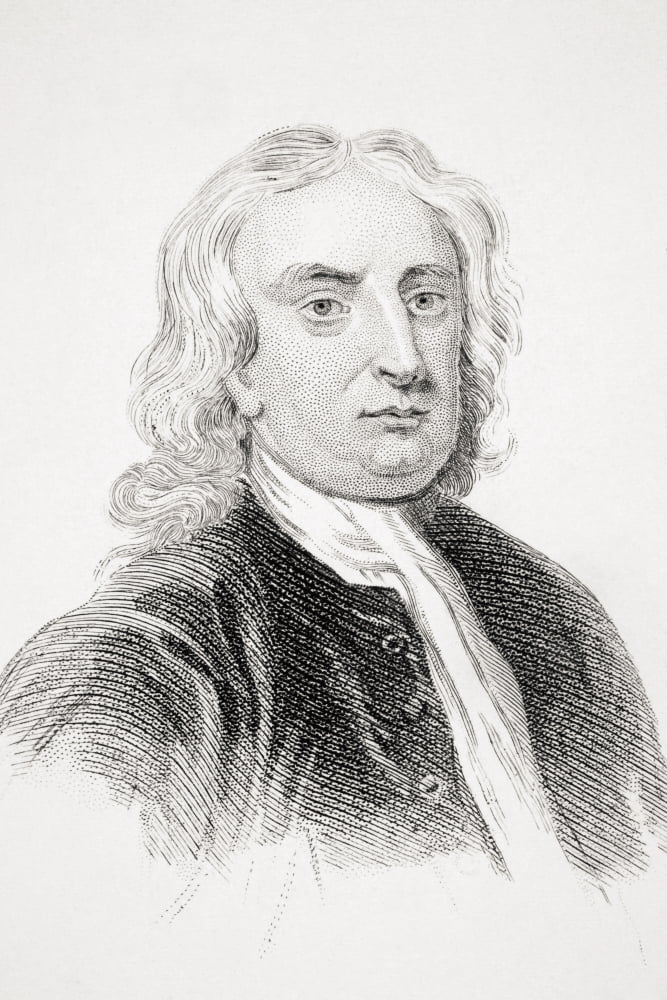 Sir Isaac Newton 1642-1727 English Physicist And Mathematical Scientist From Old Englands Worthies By Lord Brougham And Others Published London Circa 1880s Canvas Art - Ken Welsh Design Pics (11 x 17