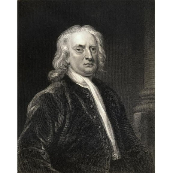 Sir Isaac Newton 1642-1727 English Physicist & Mathematician From The Book Gallery of Portraits Published London Poster Print - 13 x 17