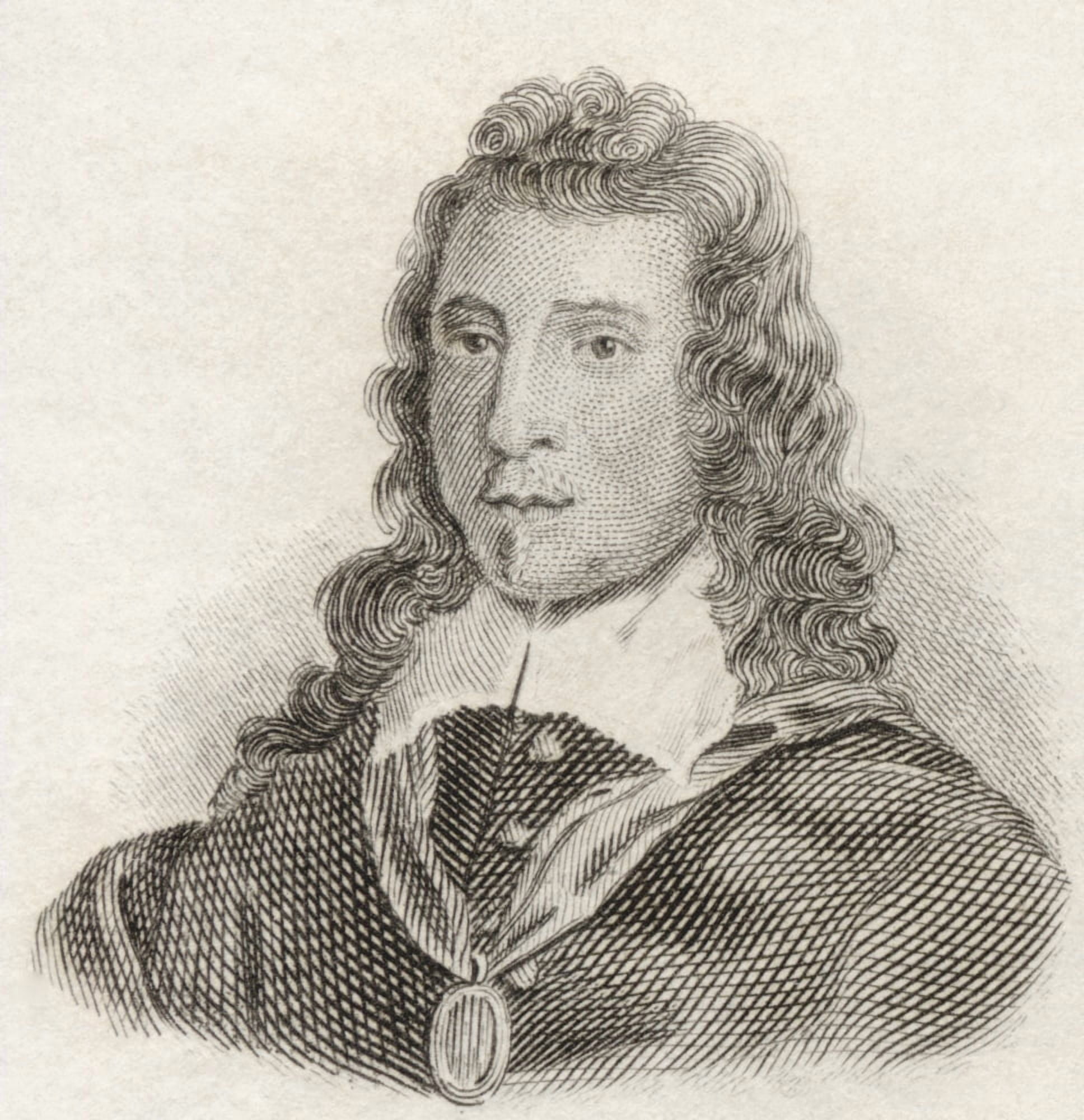 Sir John Denham 1615 To 1669 English Poet And Courtier From Crabbs Historical Dictionary Published 1825 Canvas Art - Ken Welsh Design Pics (14 x 15)