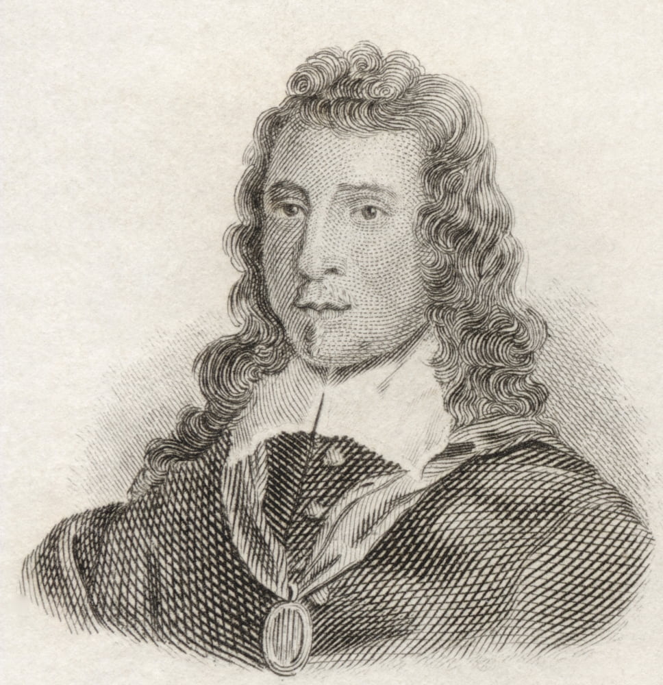 Sir John Denham 1615 To 1669 English Poet And Courtier From Crabbs Historical Dictionary Published 1825 Canvas Art - Ken Welsh Design Pics (28 x 30)