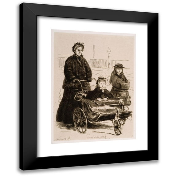 Sir John Everett Millais 11x14 Black Modern Framed Museum Art Print Titled - Going to the Park (1871-1872)
