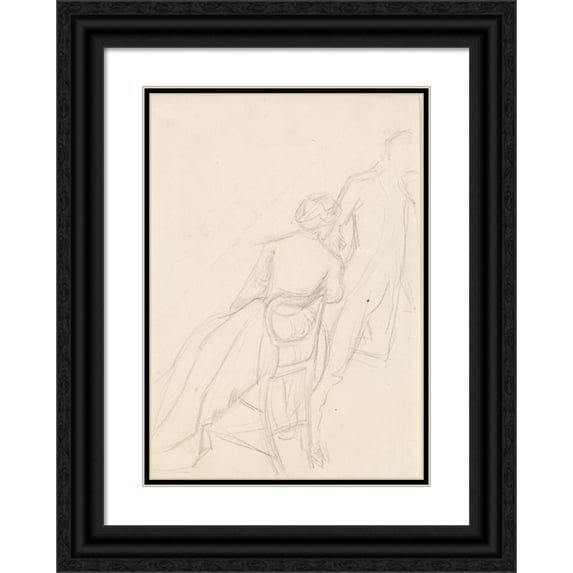 Sir John Everett Millais 11x14 Black Ornate Wood Framed Double Matted Museum Art Print Titled: Tennyson's the Miller's Daughter - Study for Husband and Wife in Arise and Let Us Wander F