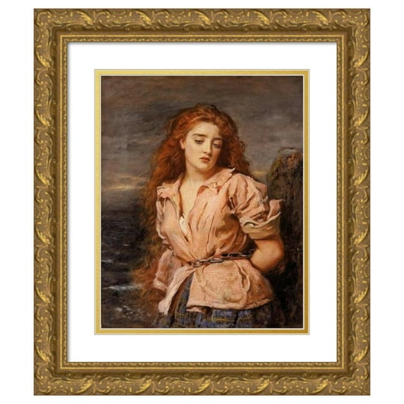 Sir John Everett Millais 12x14 Gold Ornate Wood Frame and Double Matted Museum Art Print Titled - The Martyr of the Solway (About 1871)