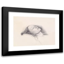 Sir John Everett Millais 14x11 Black Modern Framed Museum Art Print Titled - Ophelia - Head Study (1852)