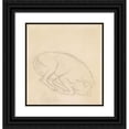 thumbnail image 1 of Sir John Everett Millais 15x16 Black Ornate Wood Framed Double Matted Museum Art Print Titled - Studies of a Chin, a Sleeping Dog, Annotated ‘Greyhound’ (1849), 1 of 5