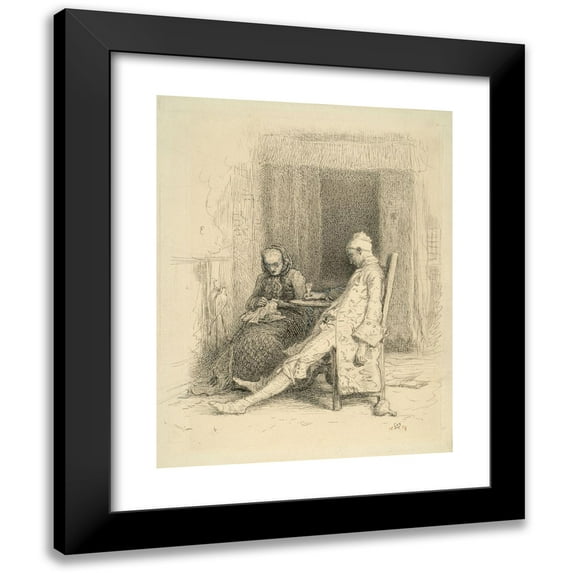 Sir John Everett Millais 15x18 Black Modern Framed Museum Art Print Titled - Thackeray's Barry Lyndon - the Last Days of Barry Lyndon (1878-79)