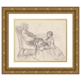 thumbnail image 1 of Sir John Everett Millais 18x15 Gold Ornate Wood Frame and Double Matted Museum Art Print Titled - Tennyson's the Grandmother's Apology - Figure Study (1859), 1 of 4