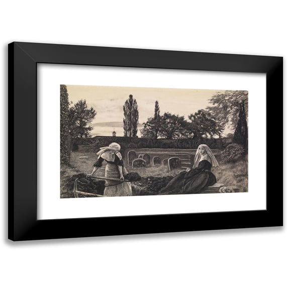 Sir John Everett Millais 24x16 Black Modern Framed Museum Art Print Titled - The Vale of Rest - Finished Study (1858)