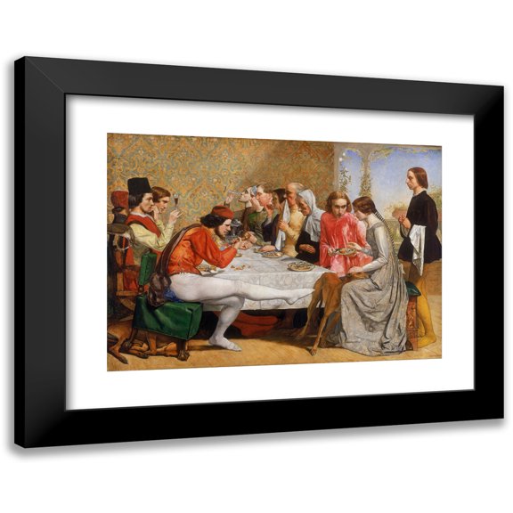 Sir John Everett Millais 24x18 Black Modern Framed Museum Art Print Titled - Lorenzo and Isabella (1848 - 1849)
