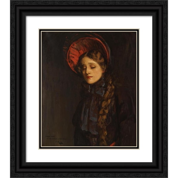 Sir John Lavery 12x14 Black Ornate Wood Framed Double Matted Museum Art Print Titled: Edna May In The Belle of New York (1907)